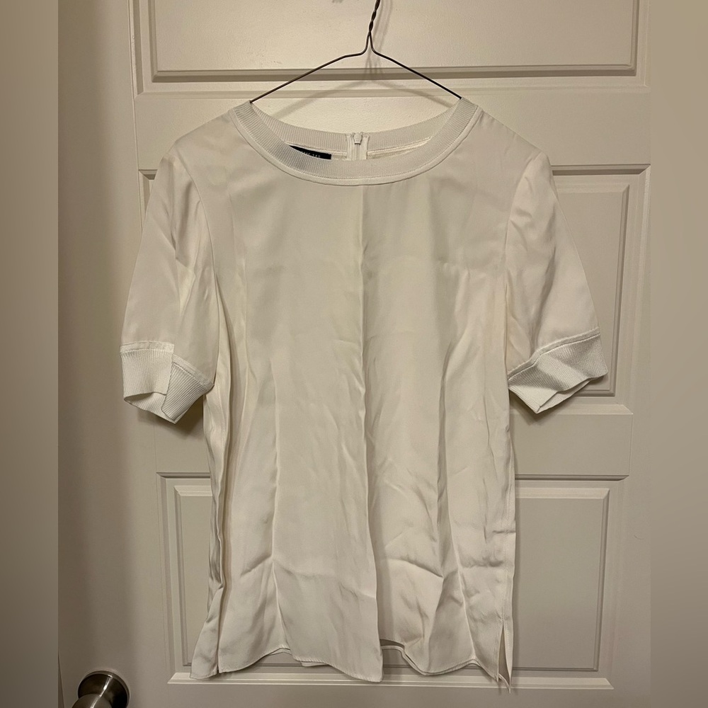 Lafayette 148 Silk elastic sleeve blouse